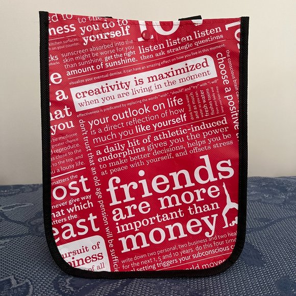 Lululemon Manifesto red & white small reusable tote bag - Picture 3 of 5